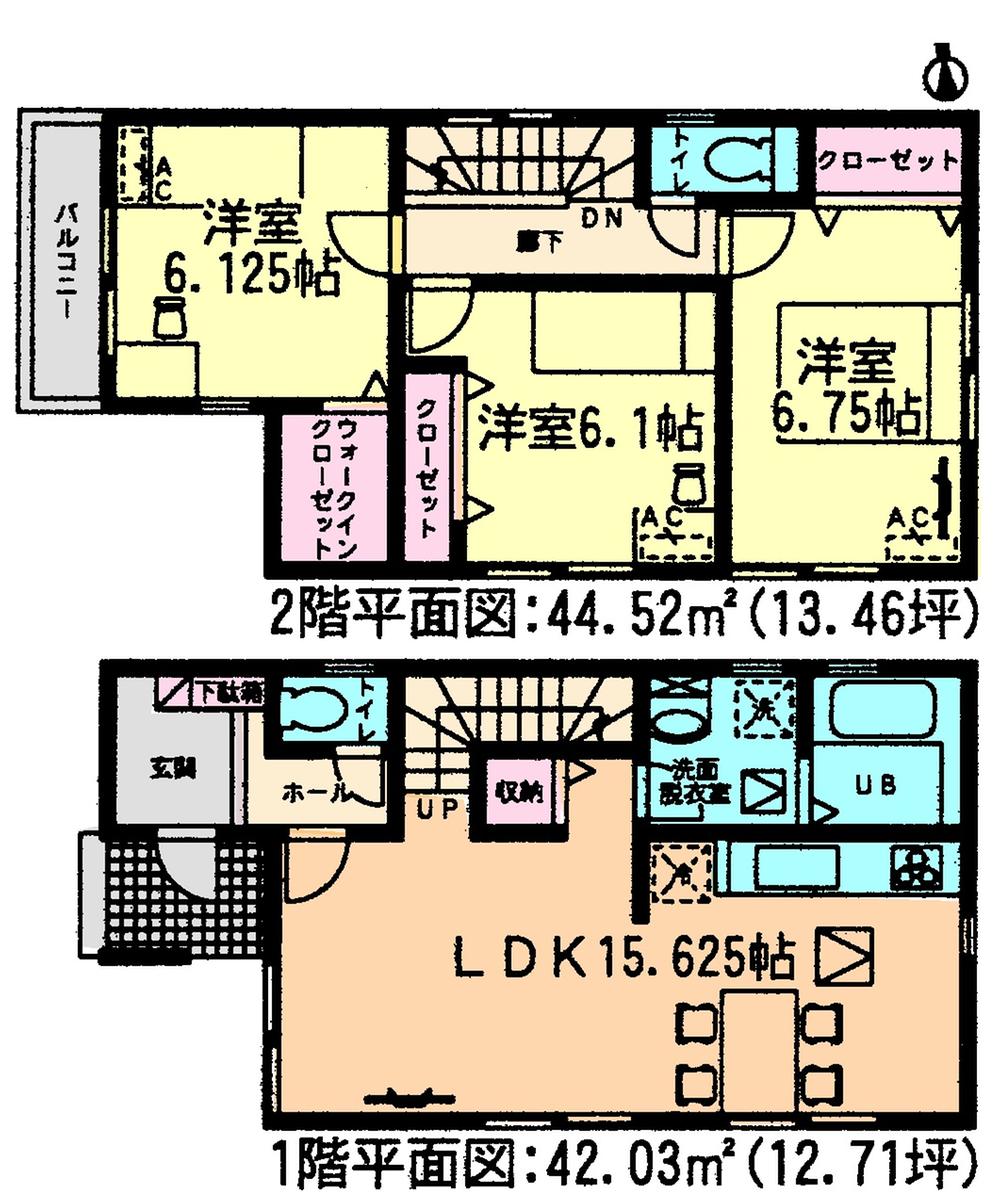 Floor plan. (Building 2), Price 24,900,000 yen, 3LDK, Land area 102.04 sq m , Building area 86.55 sq m