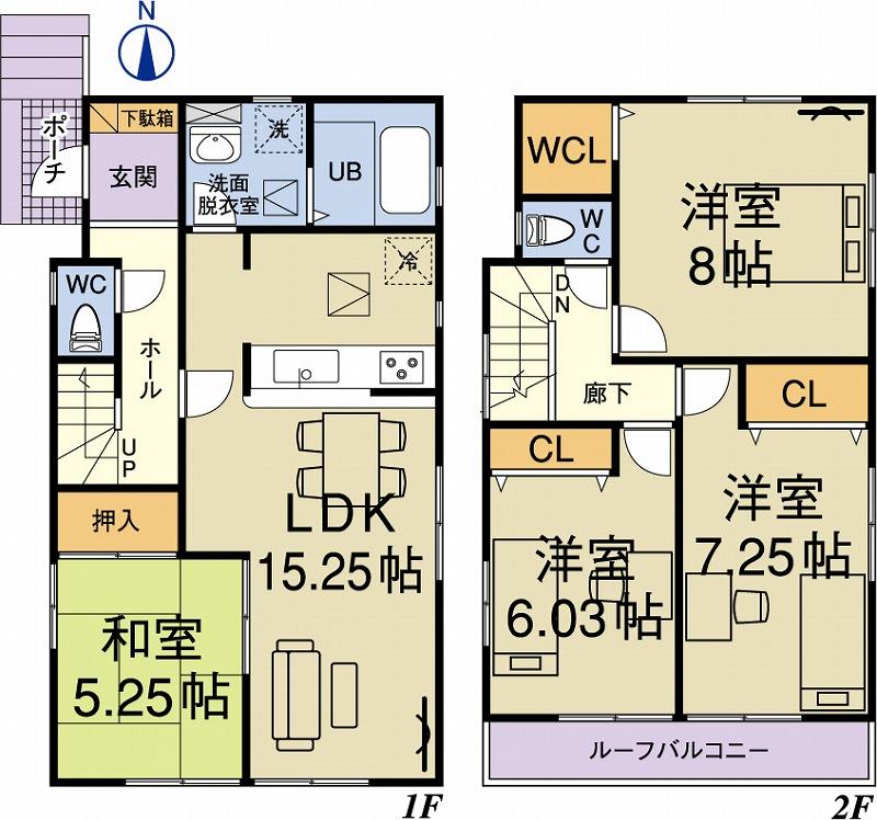 Floor plan. 28,300,000 yen, 4LDK, Land area 120 sq m , Building area 97.31 sq m