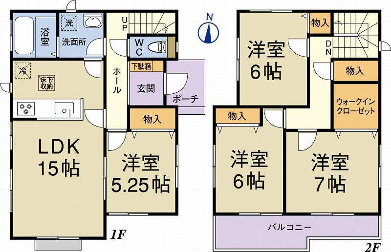 Floor plan. 28,900,000 yen, 4LDK, Land area 116.9 sq m , Building area 97.72 sq m