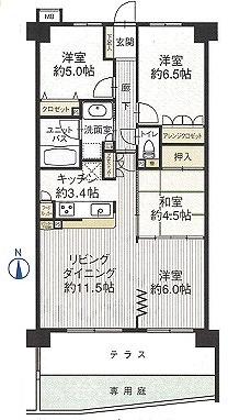 Floor plan. 4LDK, Price 18.9 million yen, Occupied area 77.74 sq m