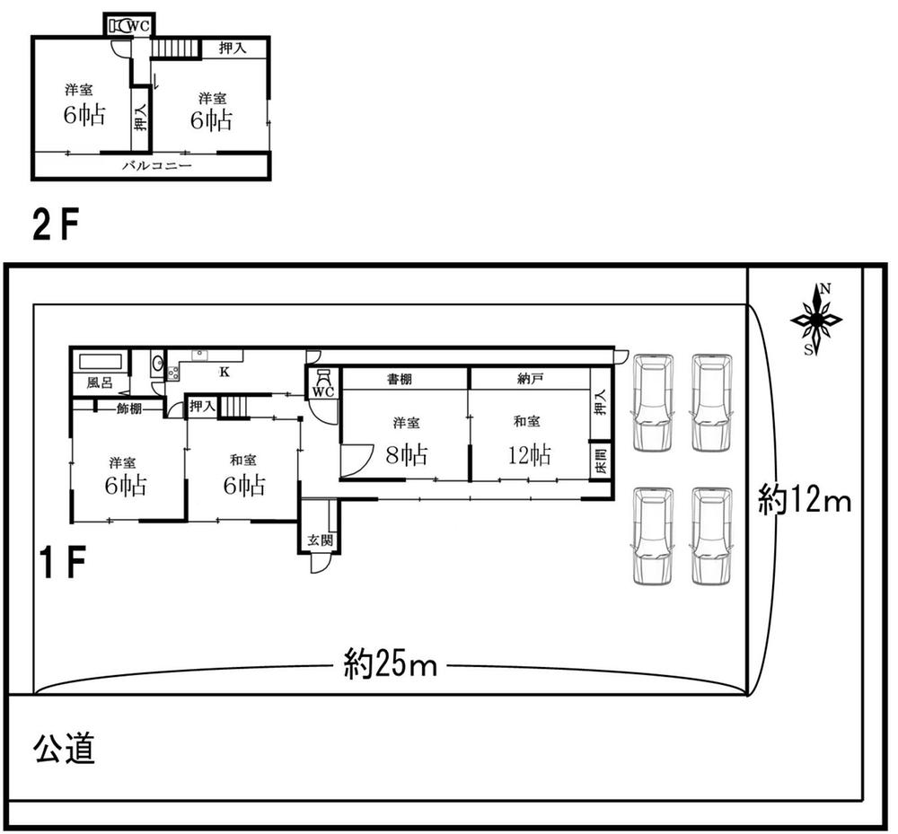 Floor plan. 36,800,000 yen, 6K, Land area 344.14 sq m , Building area 138.76 sq m