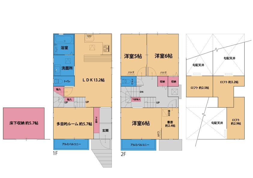 Floor plan. 33,800,000 yen, 4LDK, Land area 76.41 sq m , Building area 91 sq m