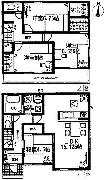 Floor plan. (9 Building), Price 22.5 million yen, 4LDK, Land area 164.26 sq m , Building area 98.56 sq m
