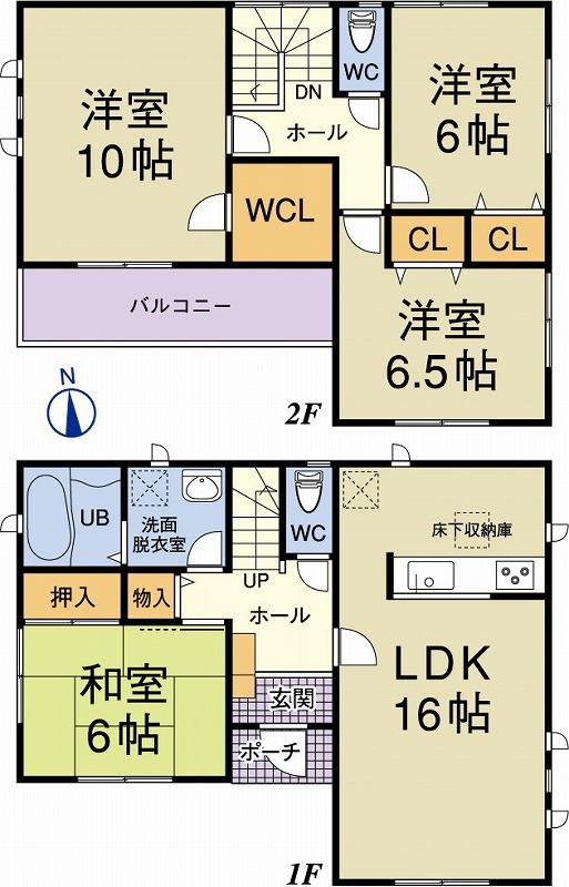 Floor plan. 34,800,000 yen, 4LDK, Land area 172.1 sq m , Building area 106 sq m