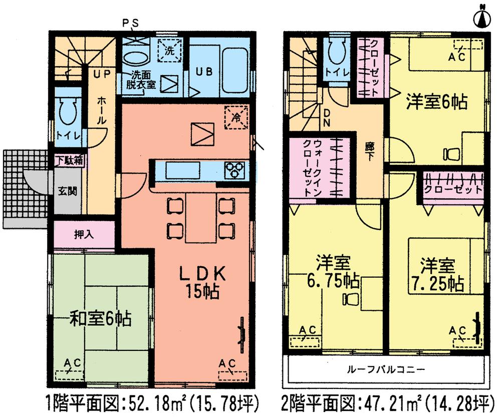 Floor plan. (Building 2), Price 21.3 million yen, 4LDK, Land area 140.82 sq m , Building area 99.39 sq m