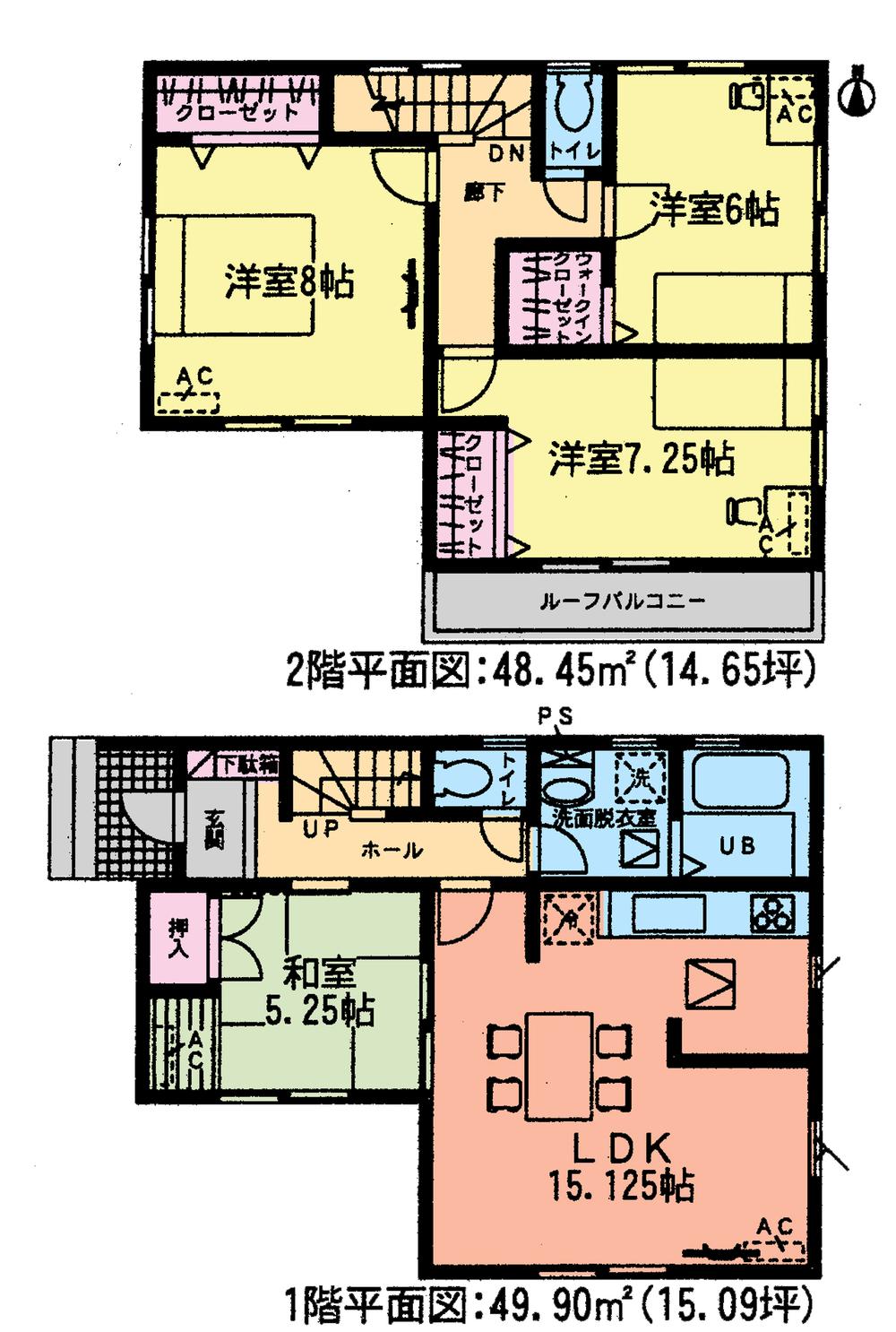 Floor plan. (3 Building), Price 25,800,000 yen, 4LDK, Land area 123.8 sq m , Building area 98.35 sq m