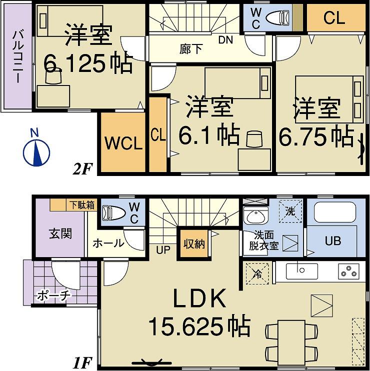 Floor plan. 24,900,000 yen, 3LDK, Land area 103.98 sq m , Building area 86.55 sq m