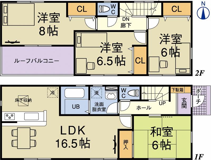 Floor plan. 29,300,000 yen, 4LDK, Land area 174.99 sq m , Building area 99.38 sq m