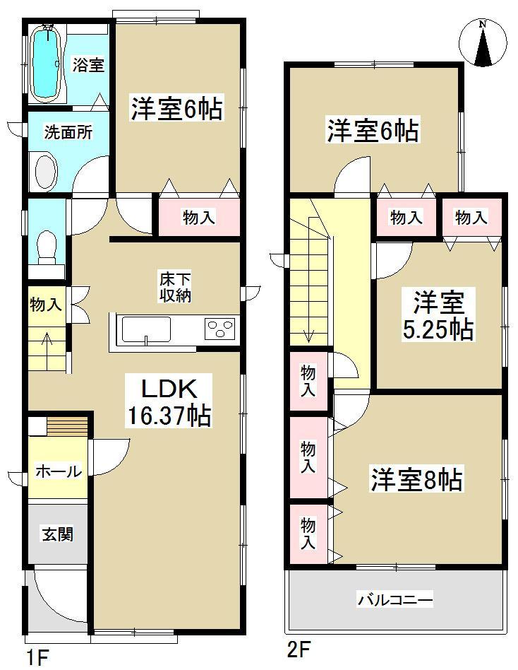 Floor plan. LDK living stairs family gather an attractive! It is a popular south-facing property. 