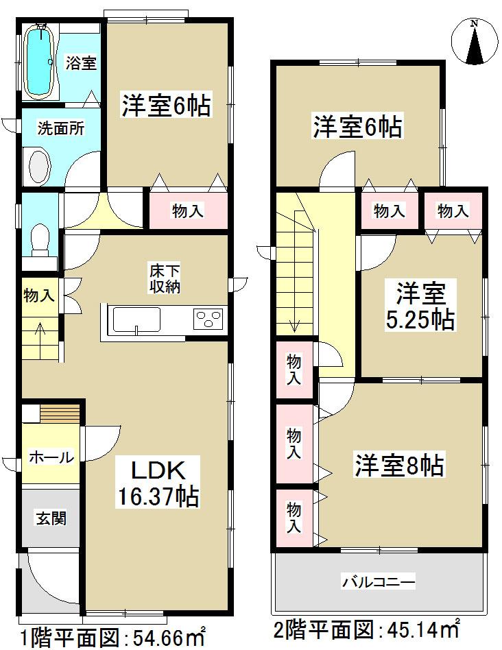 Floor plan. 29,800,000 yen, 4LDK, Land area 125.29 sq m , Building area 99.8 sq m south-facing! 