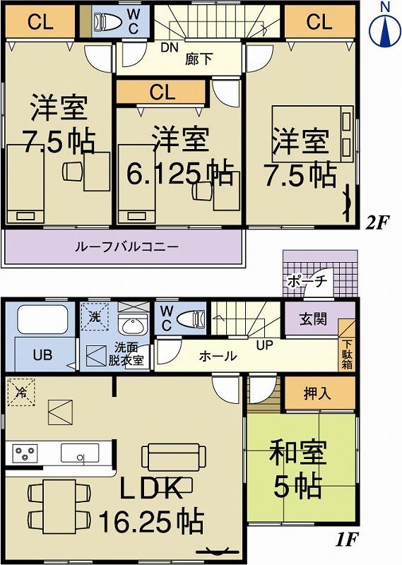 Floor plan. 26,300,000 yen, 4LDK, Land area 142.7 sq m , Building area 99.8 sq m
