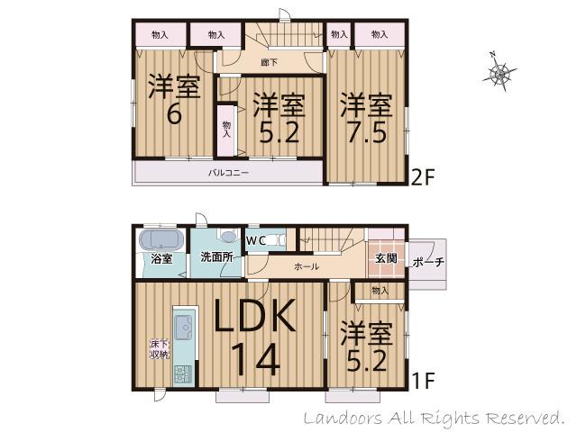 Floor plan. 24,900,000 yen, 4LDK, Land area 124.24 sq m , Building area 93.58 sq m floor plan