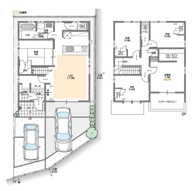 Floor plan. (A Building), Price 41,800,000 yen, 5LDK+2S, Land area 126.81 sq m , Building area 115.95 sq m