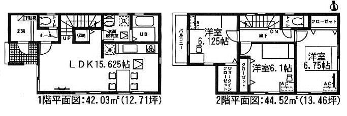 Floor plan. (1 Building), Price 24,900,000 yen, 3LDK, Land area 103.98 sq m , Building area 86.55 sq m