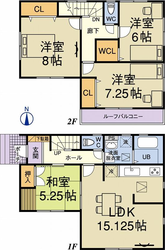Floor plan. Price 25,800,000 yen, 4LDK, Land area 123.8 sq m , Building area 98.35 sq m