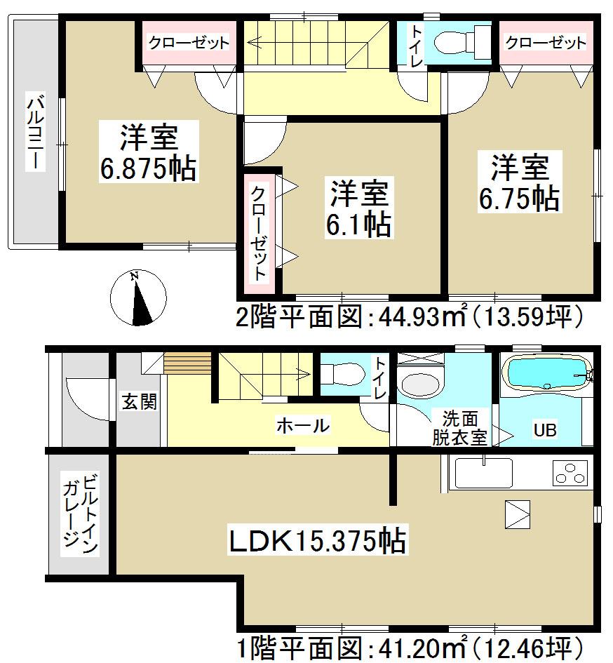 Floor plan. (4 Building), Price 24,900,000 yen, 3LDK, Land area 109.34 sq m , Building area 86.13 sq m