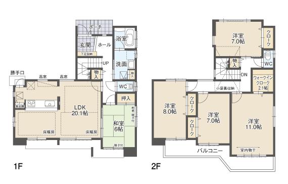 Floor plan. (F Building), Price 31,300,000 yen, 5LDK, Land area 150.6 sq m , Building area 141.8 sq m