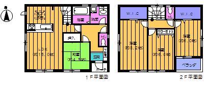 Floor plan. (Building 2), Price 27.3 million yen, 4LDK, Land area 142.7 sq m , Building area 98.97 sq m
