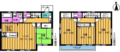 Floor plan. (3 Building), Price 26,300,000 yen, 4LDK, Land area 142.7 sq m , Building area 99.8 sq m