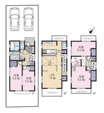 Floor plan. (West Wing), Price 29,800,000 yen, 4LDK, Land area 105.55 sq m , Building area 110.95 sq m