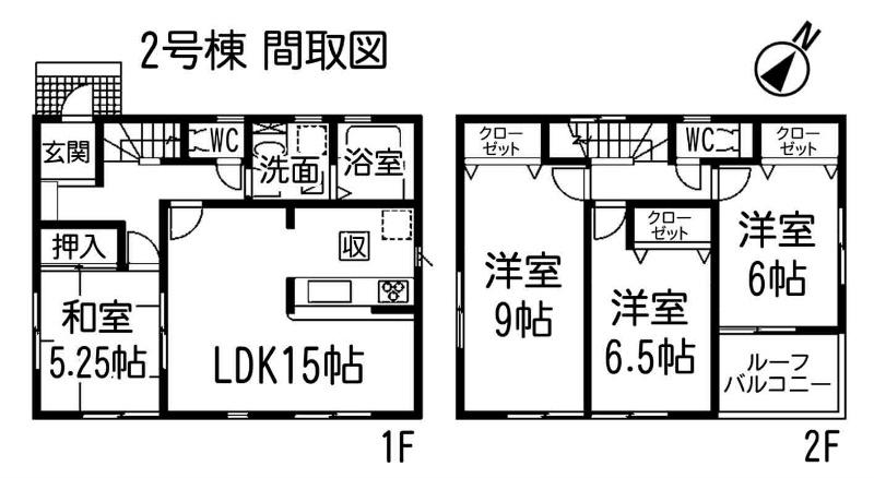 Floor plan. 21,800,000 yen, 4LDK, Land area 142.6 sq m , Building area 99.39 sq m total living room facing south