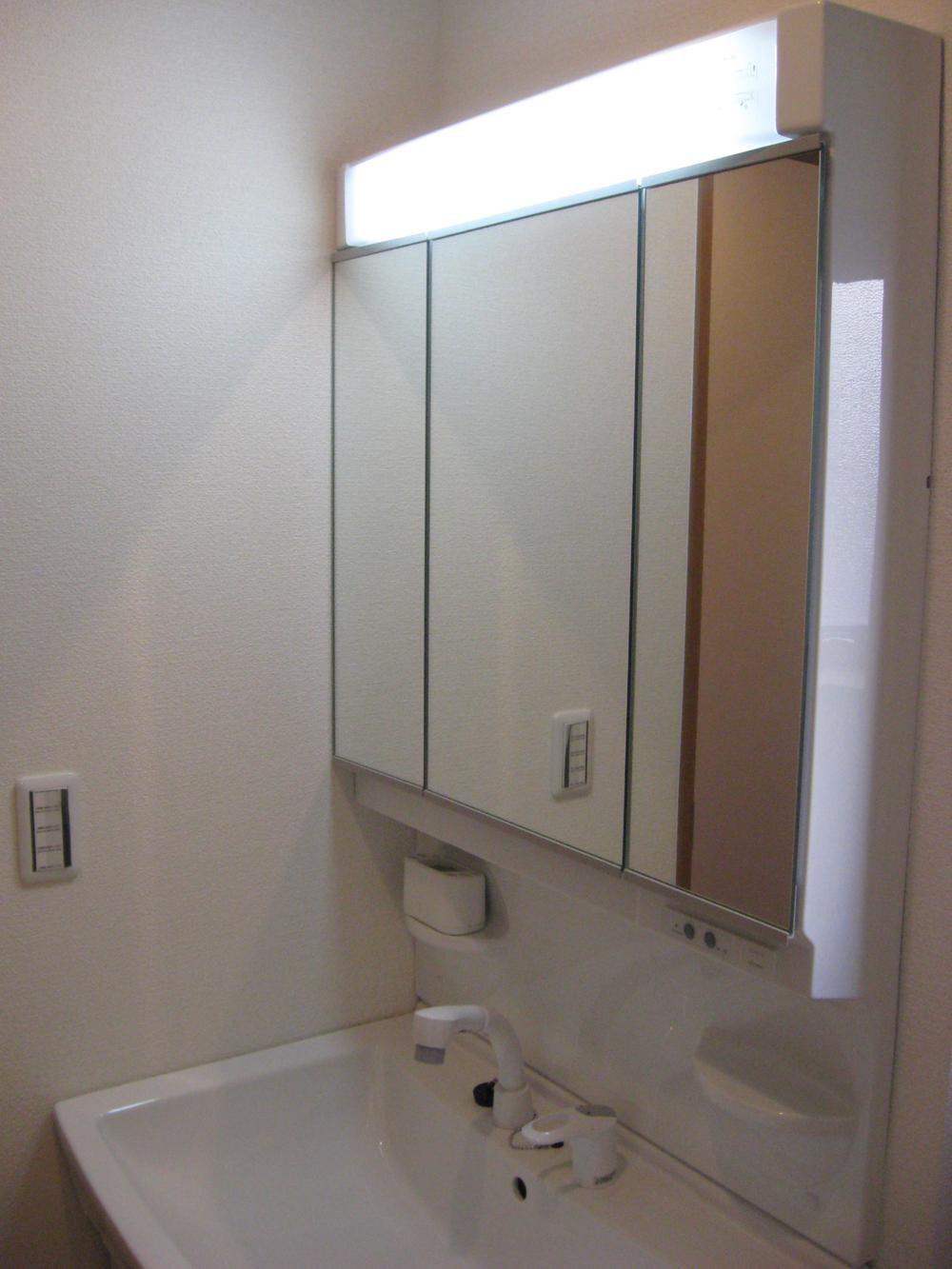 Wash basin, toilet. Bathroom vanity