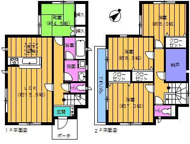 Floor plan. (Building 2), Price 21 million yen, 4LDK, Land area 147.95 sq m , Building area 100.44 sq m