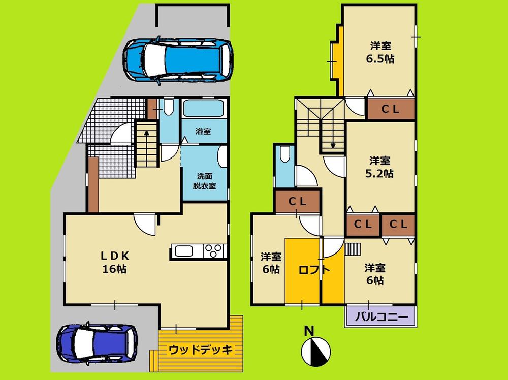 Floor plan. 25,800,000 yen, 4LDK, Land area 112.38 sq m , Building area 108.75 sq m