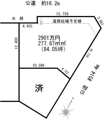 Compartment figure. Land price 27,400,000 yen, Land area 277.87 sq m corner lot!
