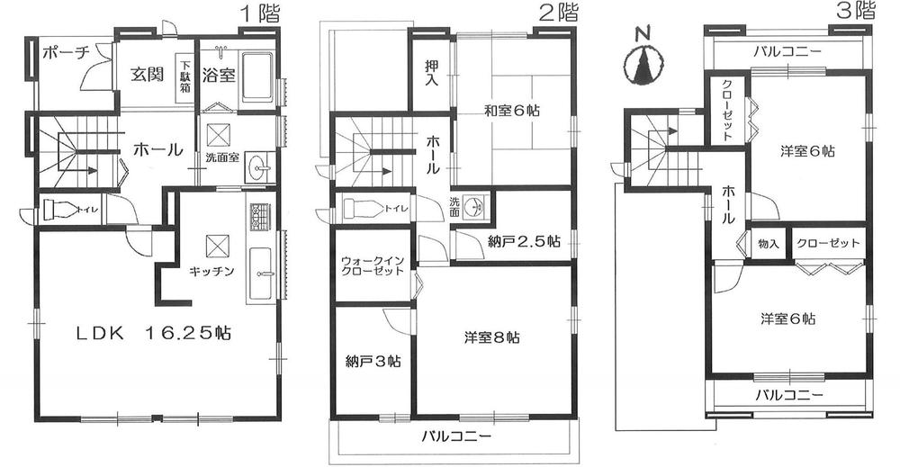 Floor plan. 22,800,000 yen, 4LDK, Land area 119.88 sq m , Building area 122.55 sq m 3 storey