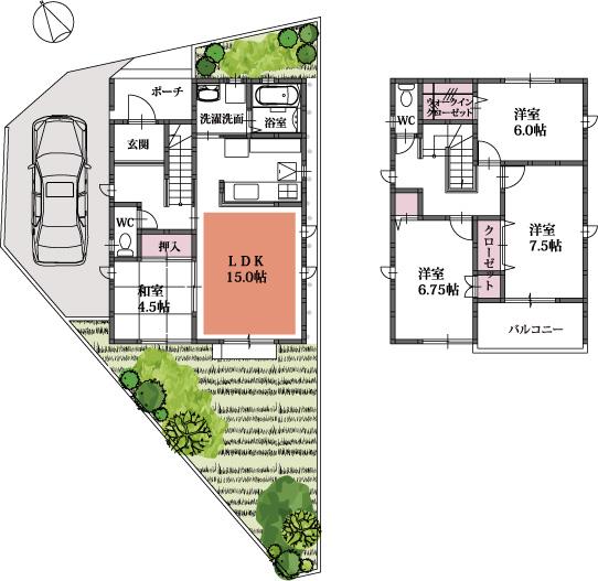 Floor plan. (A), Price 27,400,000 yen, 4LDK, Land area 130.82 sq m , Building area 101.44 sq m