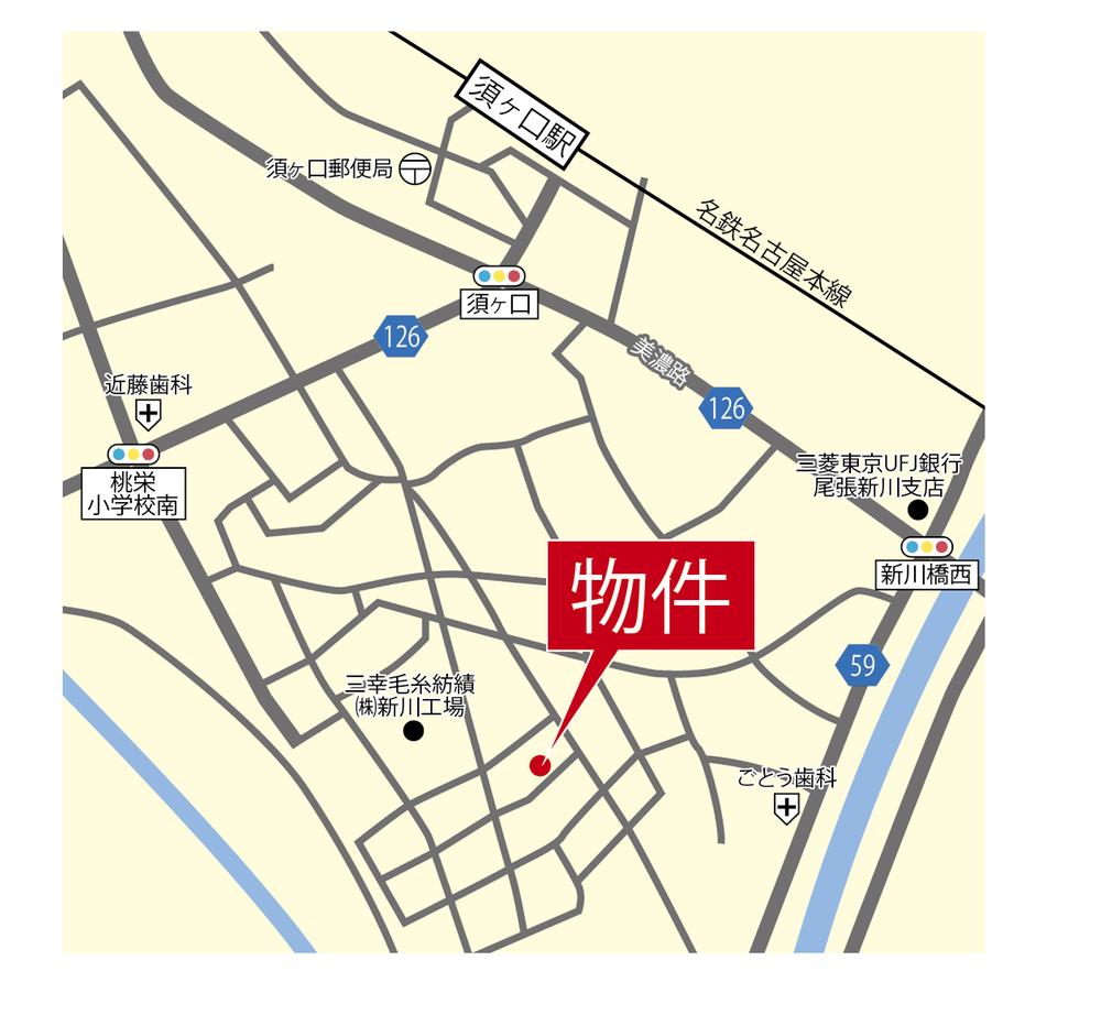 Local guide map. Kiyosu City Toei 4-chome 104 ・ 105