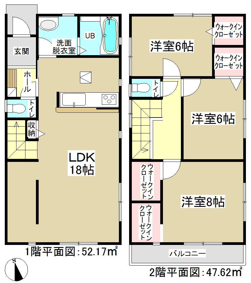 Floor plan. 2 kaizen room walk-in closet with!  LDK spacious 18 Pledge! 