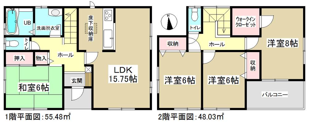 Floor plan. 26,800,000 yen, 4LDK, Land area 178.13 sq m , Building area 103.51 sq m walk-in closet with! 