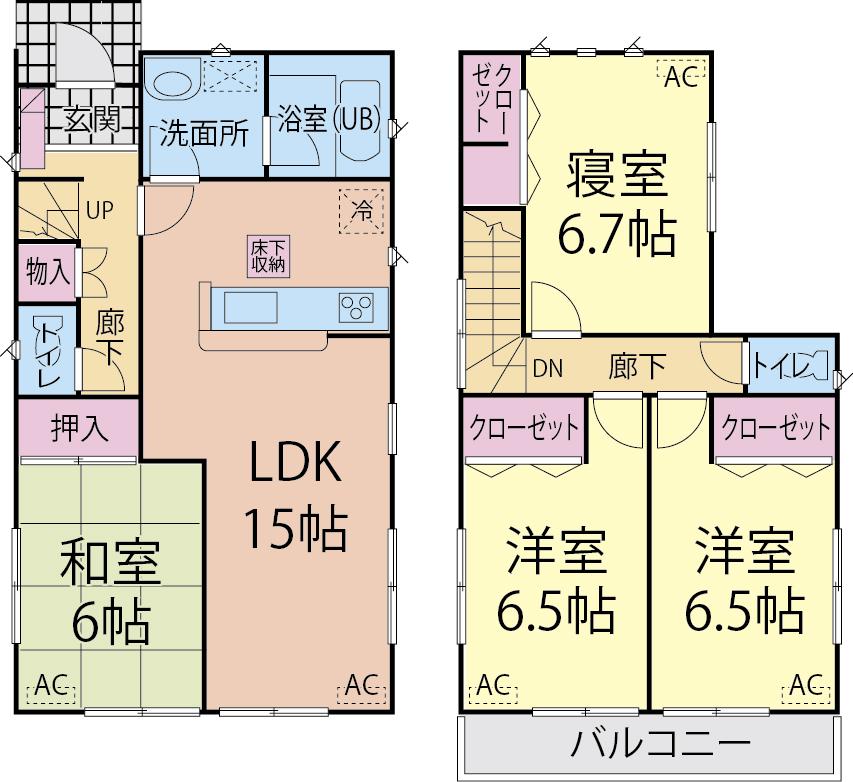 Floor plan. (Building 2), Price 22 million yen, 4LDK, Land area 130.45 sq m , Building area 93.55 sq m