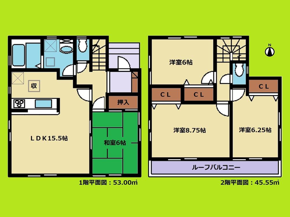 Floor plan. 26,800,000 yen, 4LDK, Land area 165.02 sq m , Building area 98.55 sq m