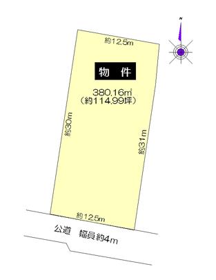 Compartment figure. Land price 28,750,000 yen, Land area 380.16 sq m