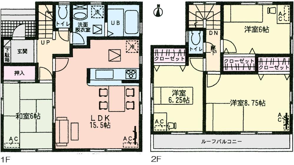 Floor plan. (1 Building), Price 26,800,000 yen, 4LDK, Land area 164.9 sq m , Building area 98.55 sq m