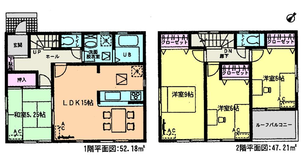 Floor plan. (Building 2), Price 20.8 million yen, 4LDK, Land area 142.6 sq m , Building area 99.39 sq m