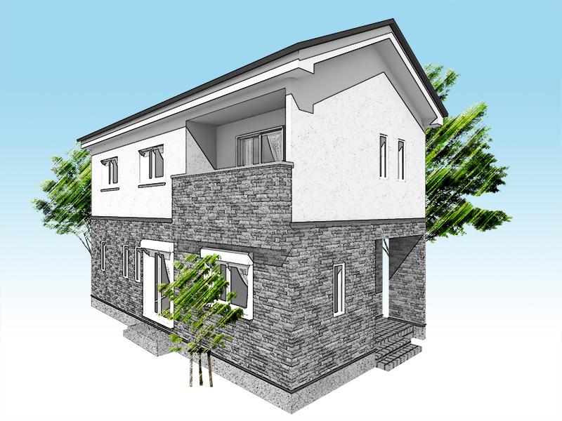 Rendering (appearance). (A building) is Rendering. 