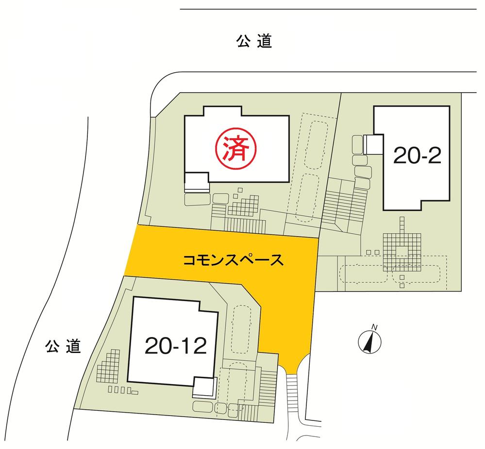 The entire compartment Figure.  [Compartment Figure] Each residential land disposed so as to surround the common space