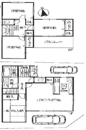 Floor plan. (Building 2), Price 26,800,000 yen, 4LDK, Land area 105.15 sq m , Building area 97.2 sq m