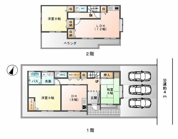 Floor plan. Price 21,800,000 yen, 4DK, Land area 165.29 sq m , Building area 111.78 sq m