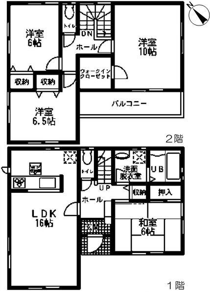 Floor plan. (5 Building), Price 30,800,000 yen, 4LDK, Land area 159.05 sq m , Building area 106 sq m