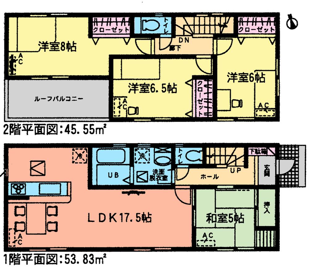 Floor plan. (Building 2), Price 24,900,000 yen, 4LDK, Land area 165.69 sq m , Building area 99.38 sq m