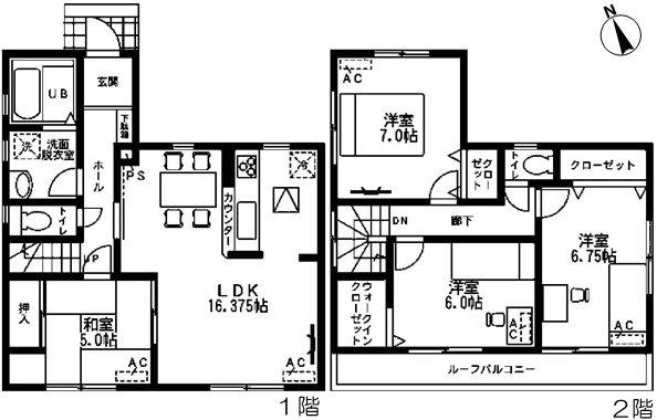 Floor plan. 22,900,000 yen, 4LDK, Land area 125 sq m , Building area 98.96 sq m
