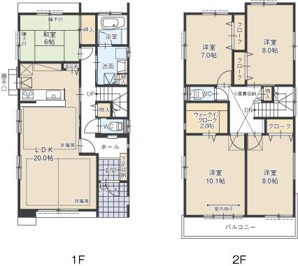Floor plan. (C Building), Price 35,800,000 yen, 5LDK, Land area 220.05 sq m , Building area 142.09 sq m