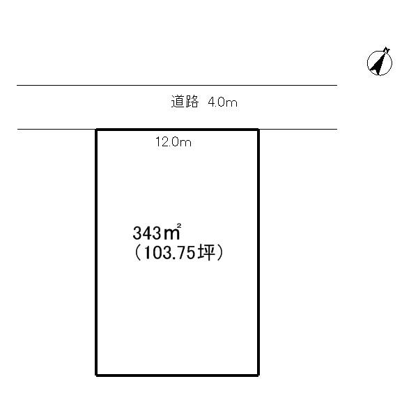 Compartment figure. Land price 7.8 million yen, Land area 343 sq m