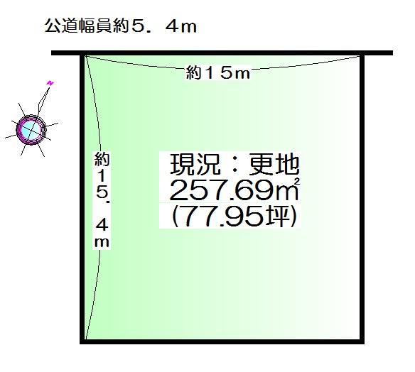 Compartment figure. Land price 19.9 million yen, Land area 257.69 sq m frontage 15.8m