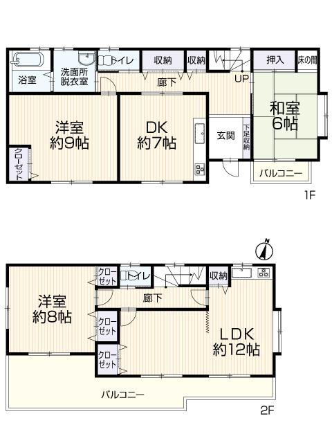 Floor plan. 21,800,000 yen, 3LDDKK, Land area 165.29 sq m , Building area 111.78 sq m